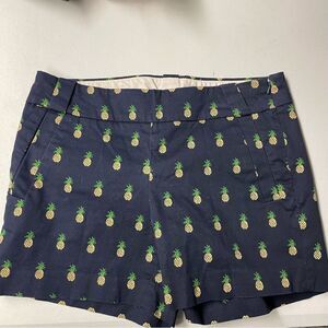 J crew pineapple shorts size 2 stretch navy blue women’s